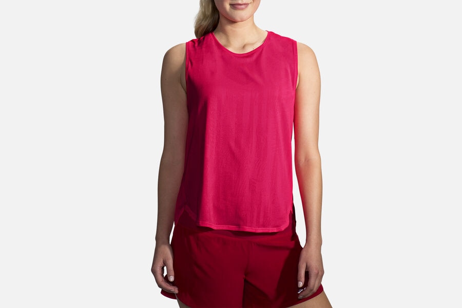 Womens Brooks Spirit Tank Tops Hot Pink Jacquard/Hot Pink | 027865-SJY